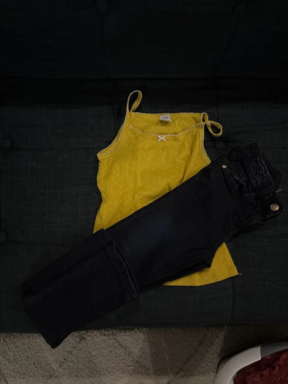 Jean tape à l’œil + top petit bateau