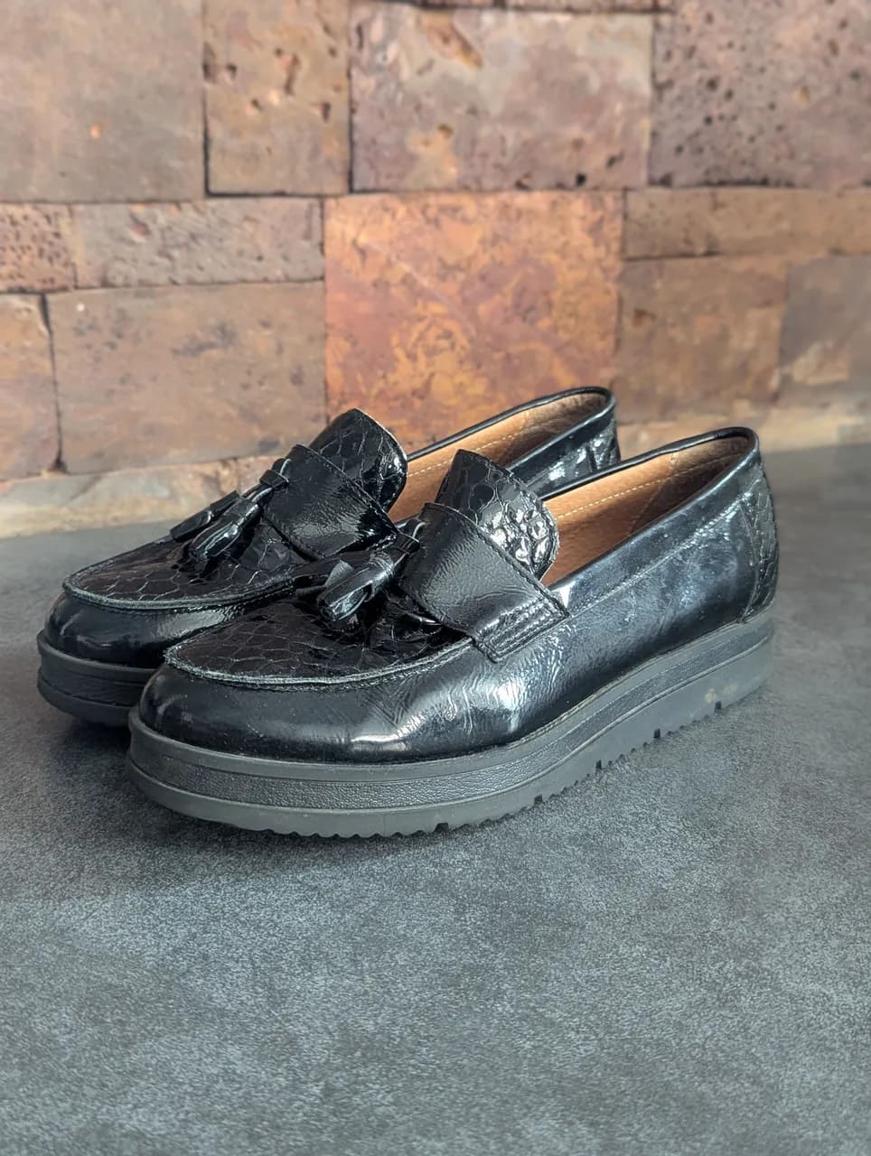 Mocassins femme en cuir noir T40
